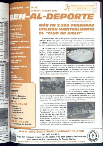 'BEN-AL-DEPORTE  : magazín deportivo / Patronato Deportivo Municipal' - Número 18 - 2007 febrero 1