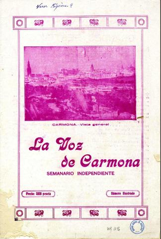 'La Voz de Carmona :  semanario independiente.' - Año IV Número 100 - 1925 septiembre
