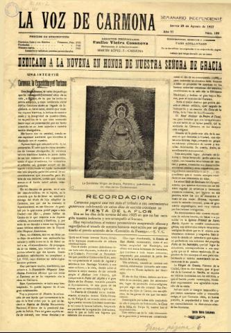 'La Voz de Carmona :  semanario independiente.' - Año IV Número 100 - 1927 agosto 25