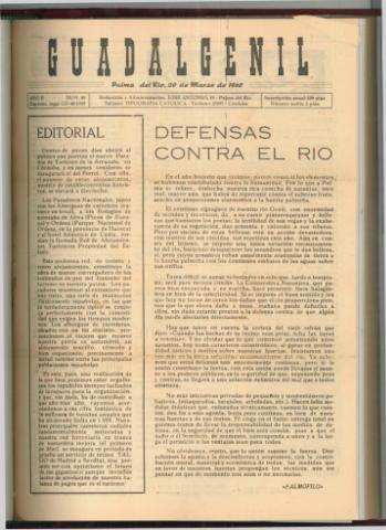 'Guadalgenil' - Año 2 Número 40 - 1960 marzo 20