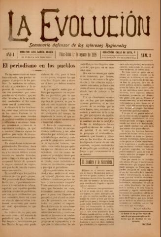 'La Evolución : semanario defensor de los intereses regionales' - Año 1 Número 3 - 1915 agosto 01