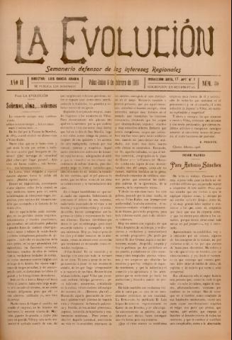 'La Evolución : semanario defensor de los intereses regionales' - Año 2 Número 30 - 1916 febrero 06