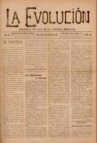 'La Evolución : semanario defensor de los intereses regionales' - Año 2 Número 31 - 1916 febrero 13