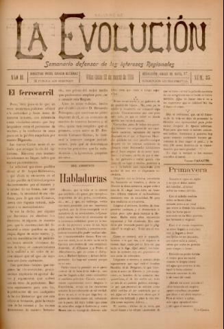 'La Evolución : semanario defensor de los intereses regionales' - Año 2 Número 35 - 1916 marzo 12