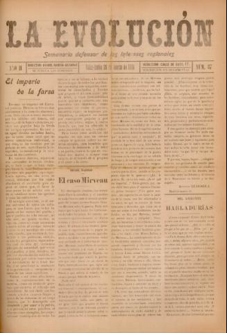 'La Evolución : semanario defensor de los intereses regionales' - Año 2 Número 37 - 1916 marzo 26