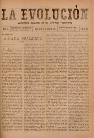 'La Evolución : semanario defensor de los intereses regionales' - Año 2 Número 39 - 1916 abril 09