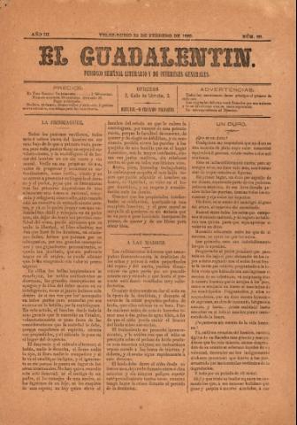 'El Guadalentin : Periódico Semanal Literario y de Intereses Generales' - Año 3 Número 69 - 1885 febrero 22