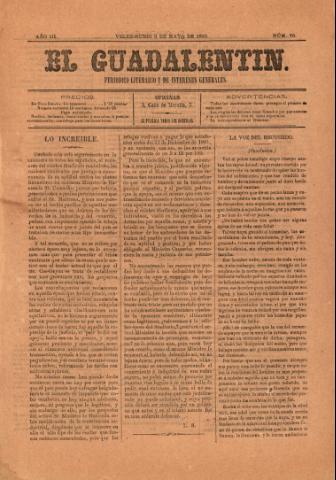 'El Guadalentin : Periódico Semanal Literario y de Intereses Generales' - Año 3 Número 79 - 1885 mayo 03