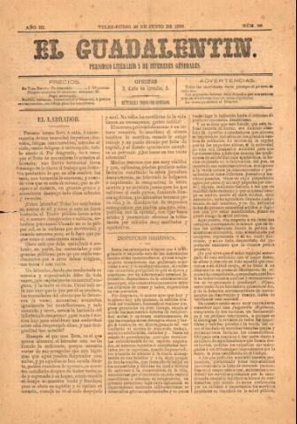 'El Guadalentin : Periódico Semanal Literario y de Intereses Generales' - Año 3 Número 86 - 1885 junio 26