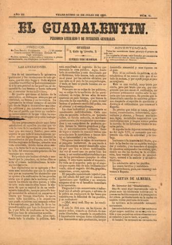 'El Guadalentin : Periódico Semanal Literario y de Intereses Generales' - Año 3 Número 88 - 1885 julio 12