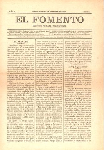 'El fomento : Semanario Independiente, continuación del anterior.' - Año 1 Número 5 - 1890 octubre 05