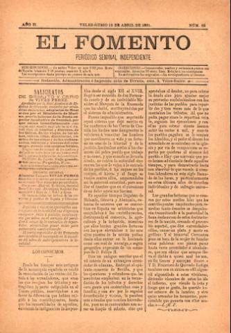 'El fomento : Semanario Independiente, continuación del anterior.' - Año 2 Número 32 - 1891 abril 12