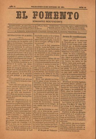 'El fomento : Semanario Independiente, continuación del anterior.' - Año 2 Número 59 - 1891 octubre 18
