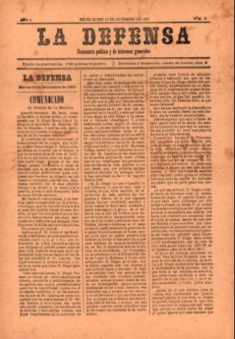 'La defensa : Semanario Político y de Intereses Generales' - Año 1 Número 13 - 1901 diciembre 10
