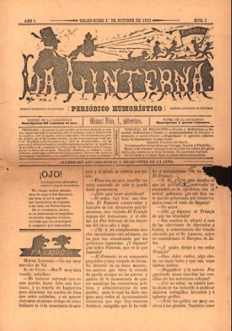 'La Linterna : Periódico Humorístico, Satírico y Literario' - Año 1 Número 1 - 1891 octubre 01