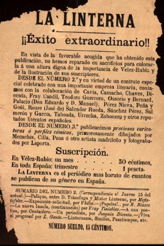 'La Linterna : Periódico Humorístico, Satírico y Literario' - 1891 octubre 15