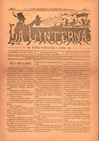 'La Linterna : Periódico Humorístico, Satírico y Literario' - Año 2 Número 7 - 1892 enero 01