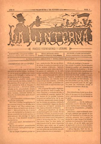 'La Linterna : Periódico Humorístico, Satírico y Literario' - Año 2 Número 9 - 1892 febrero 01