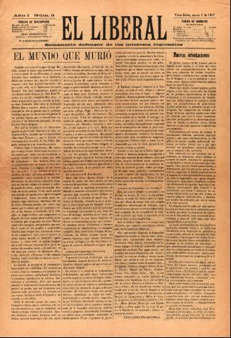 'El Liberal : Semanario defensro de los intereses regionales' - Año 1 Número 5 - 1917 marzo 01