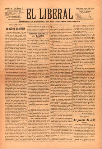 'El Liberal : Semanario defensro de los intereses regionales' - Año 1 Número 6 - 1917 marzo 08