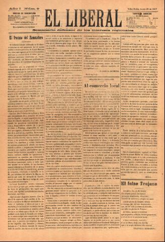 'El Liberal : Semanario defensro de los intereses regionales' - Año 1 Número 9 - 1917 marzo 29