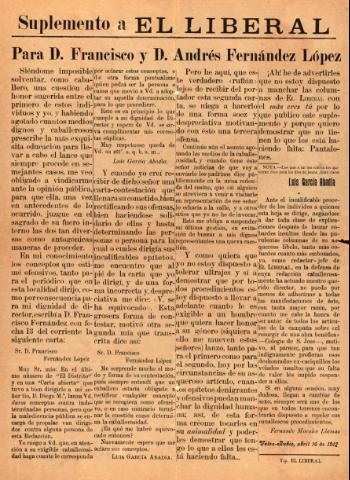 'El Liberal : Semanario defensro de los intereses regionales' - 1917 abril 16