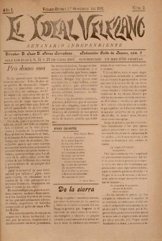 'El Ideal Velezano : semanario independiente' - Año 1 Número 2 - 1911 octubre 01