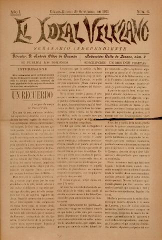 'El Ideal Velezano : semanario independiente' - Año 1 Número 6 - 1911 octubre 29