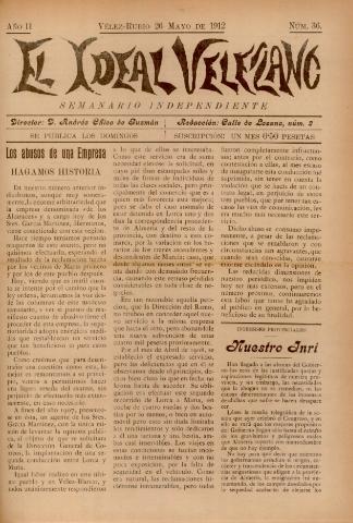 'El Ideal Velezano : semanario independiente' - Año 2 Número 36 - 1912 mayo 26