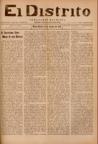 'El Distrito : semanario maurista' - Año 2 Número 17 - 1916 marzo 23