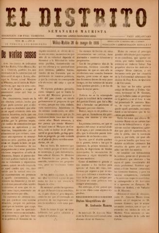 'El Distrito : semanario maurista' - Año 2 Número 26 - 1916 mayo 28