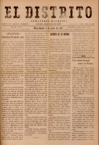 'El Distrito : semanario maurista' - Año 2 Número 27 - 1916 junio 04