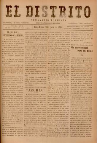 'El Distrito : semanario maurista' - Año 2 Número 29 - 1916 junio 18