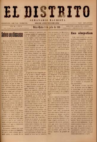 'El Distrito : semanario maurista' - Año 2 Número 32 - 1916 julio 09