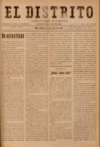 'El Distrito : semanario maurista' - Año 2 Número 34 - 1916 julio 23