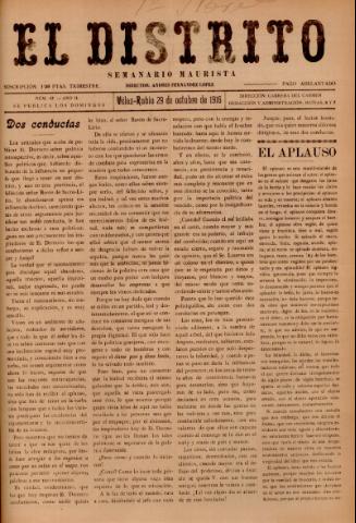 'El Distrito : semanario maurista' - Año 2 Número 47 - 1916 octubre 29
