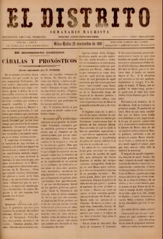 'El Distrito : semanario maurista' - Año 2 Número 50 - 1916 noviembre 26