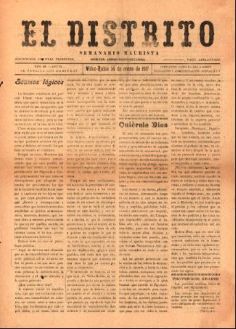 'El Distrito : semanario maurista' - Año 3 Número 55 - 1917 enero 14