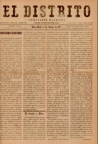 'El Distrito : semanario maurista' - Año 3 Número 58 - 1917 febrero 04