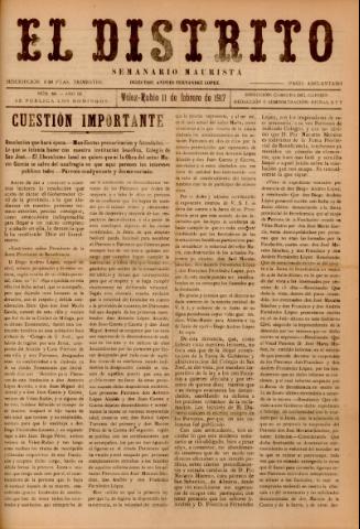 'El Distrito : semanario maurista' - Año 3 Número 59 - 1917 febrero 11