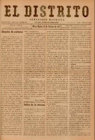 'El Distrito : semanario maurista' - Año 3 Número 61 - 1917 febrero 25