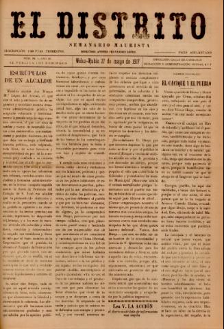'El Distrito : semanario maurista' - Año 3 Número 74 - 1917 mayo 27