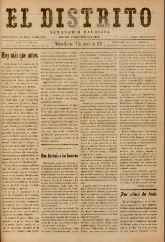 'El Distrito : semanario maurista' - Año 3 Número 77 - 1917 junio 17