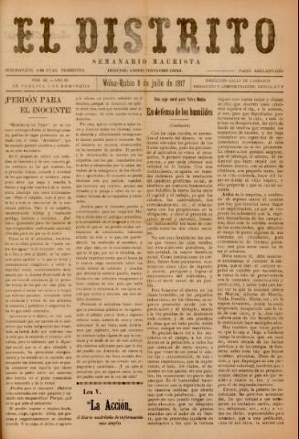 'El Distrito : semanario maurista' - Año 3 Número 80 - 1917 julio 08
