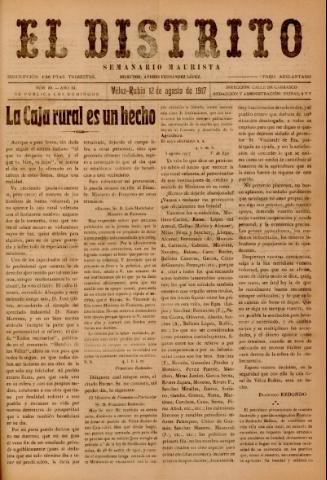 'El Distrito : semanario maurista' - Año 3 Número 85 - 1917 agosto 12