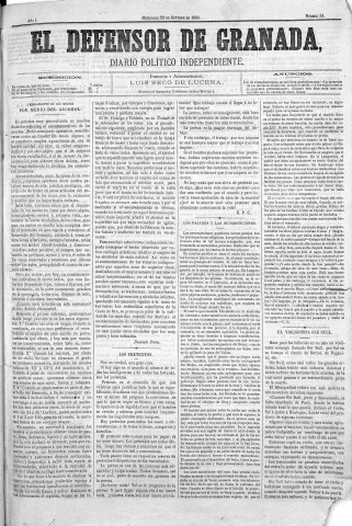 'El Defensor de Granada  : diario político independiente' - Año I Número 31  - 1880 Octubre 20
