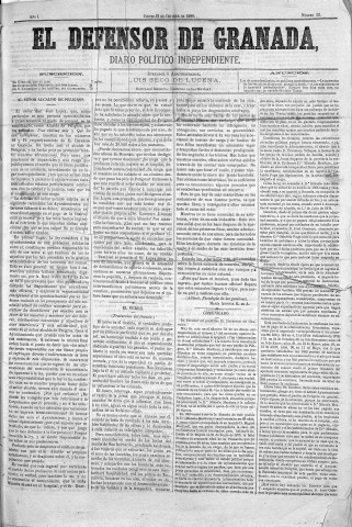 'El Defensor de Granada  : diario político independiente' - Año I Número 32  - 1880 Octubre 21