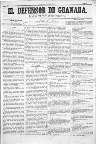 'El Defensor de Granada  : diario político independiente' - Año I Número 41  - 1880 Octubre 30
