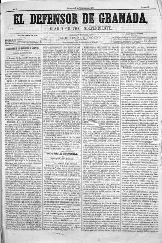 'El Defensor de Granada  : diario político independiente' - Año I Número 45  - 1880 Noviembre 03