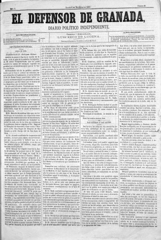 'El Defensor de Granada  : diario político independiente' - Año I Número 48  - 1880 Noviembre 06